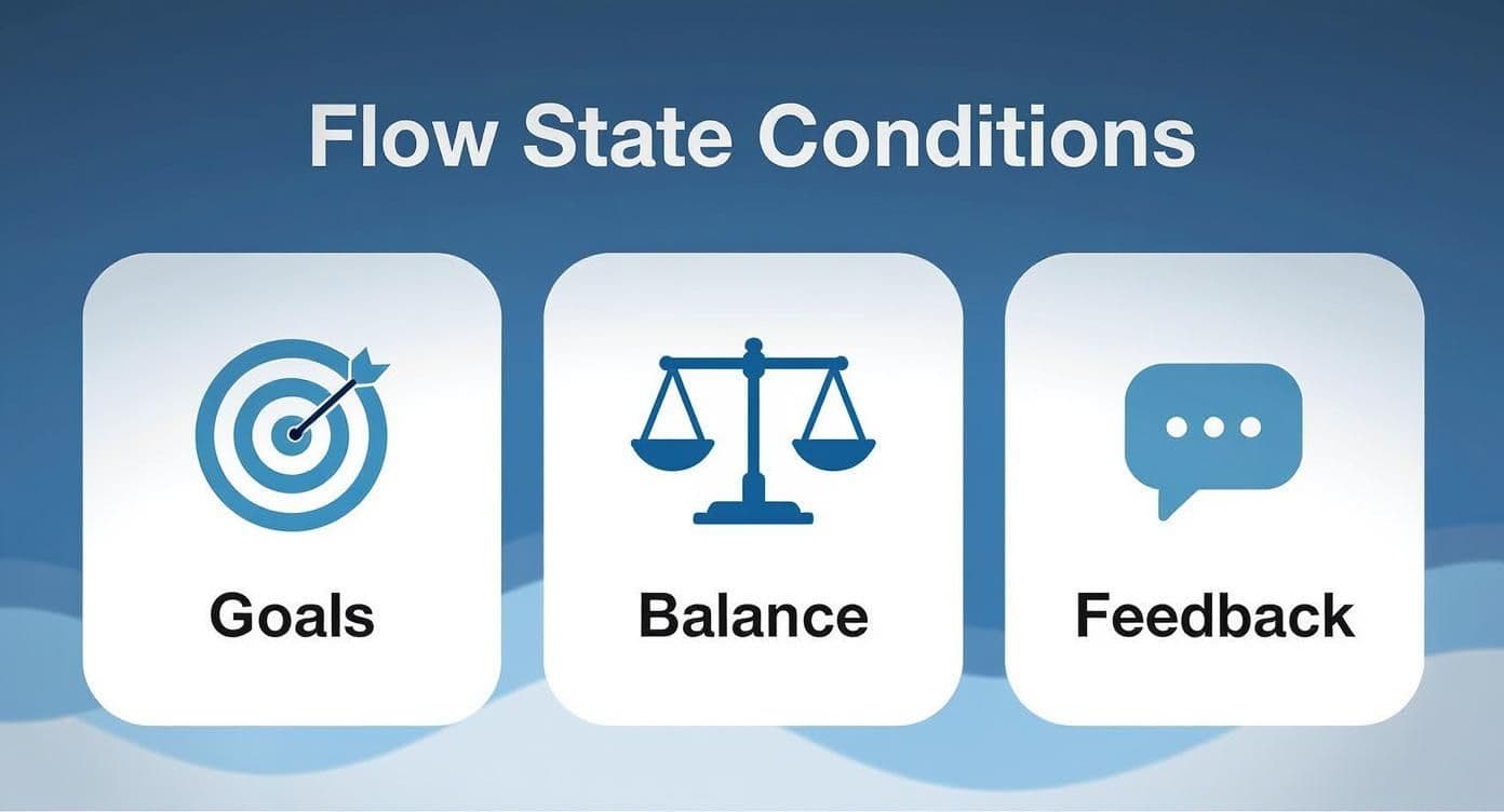 Infographic about how to achieve flow state