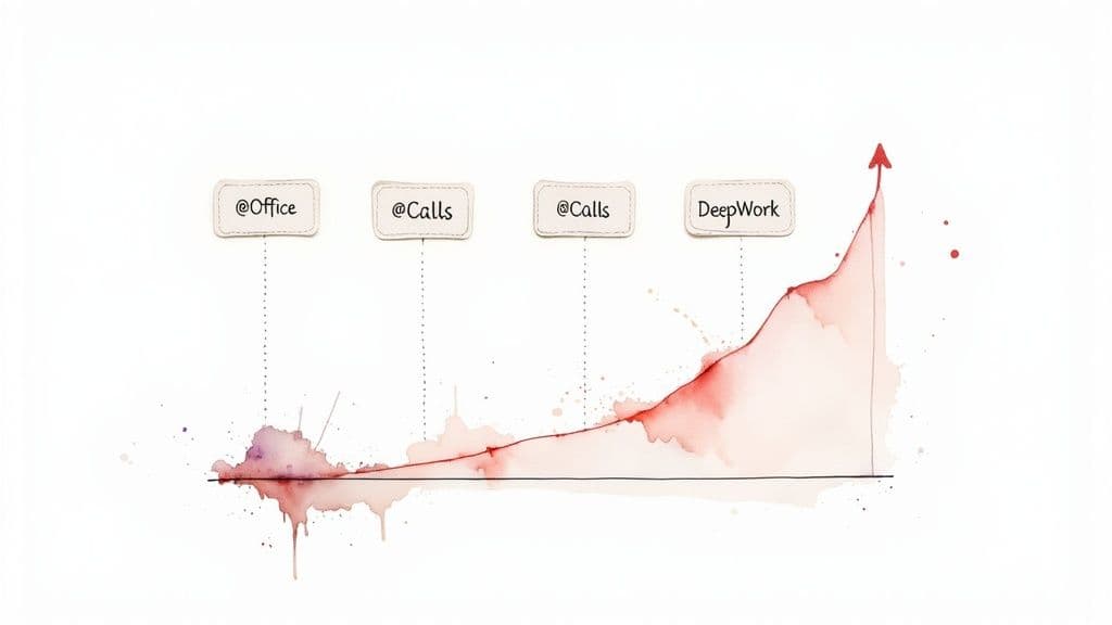 A person working with focus in a calm, organized environment.