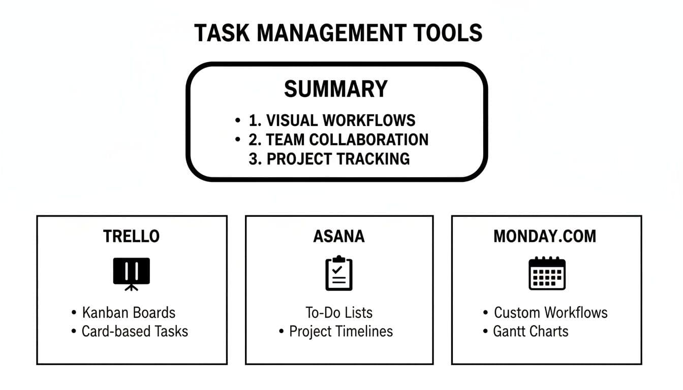 Infographic about task management software comparison