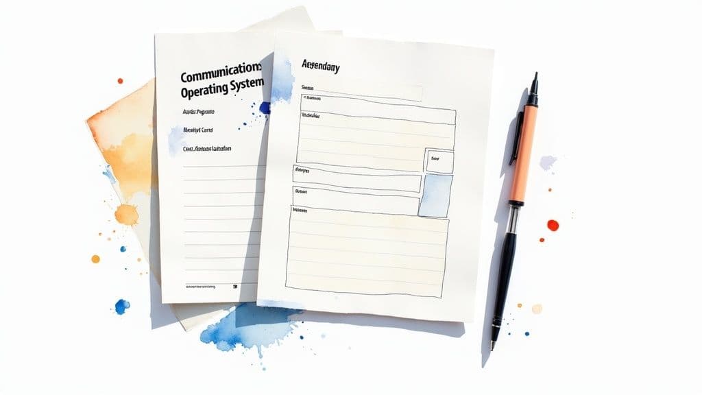 Two open notebooks with watercolor splatters and a pen, showcasing creative note-taking.