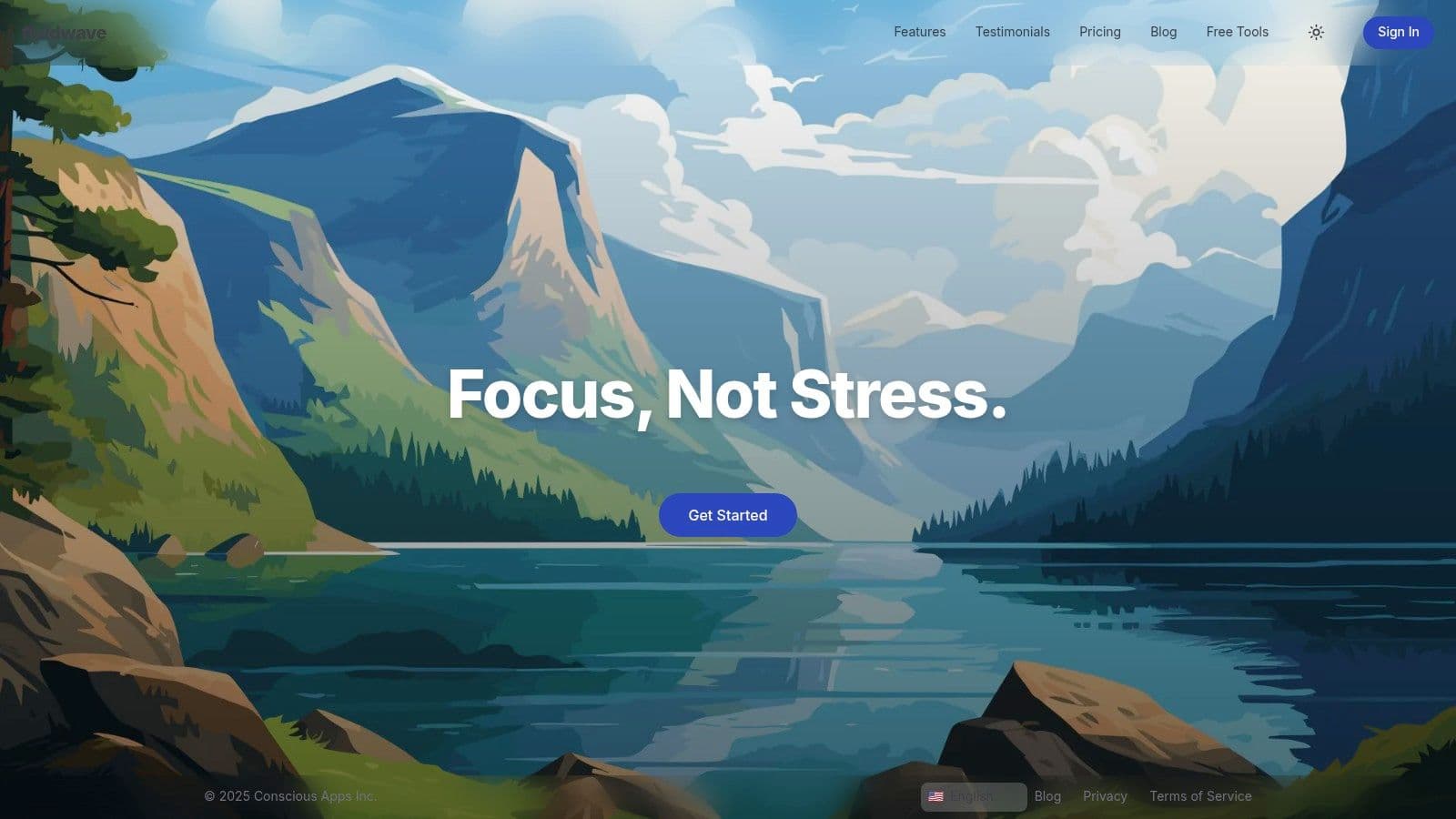 A serene mountain lake reflecting the sky, representing clarity and focus.