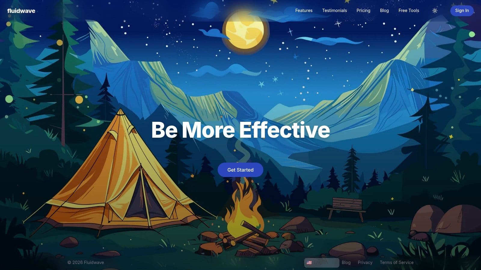 Fluidwave workspace at a glance showing AI-driven prioritization and multi-view options