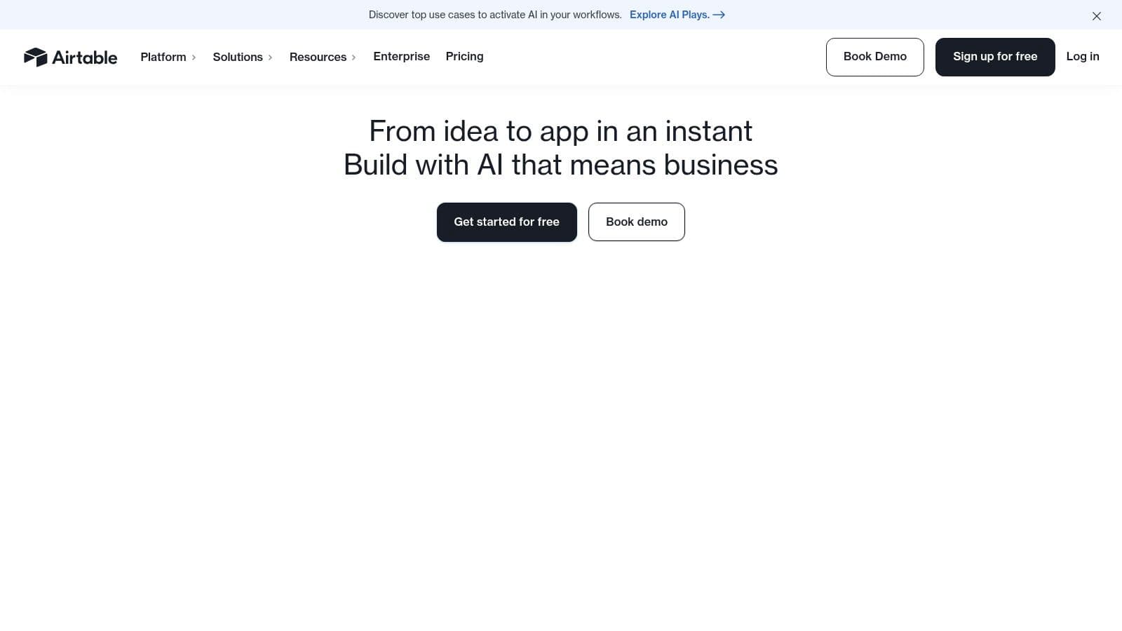 Airtable's grid-view interface showing a project tracker with various data fields