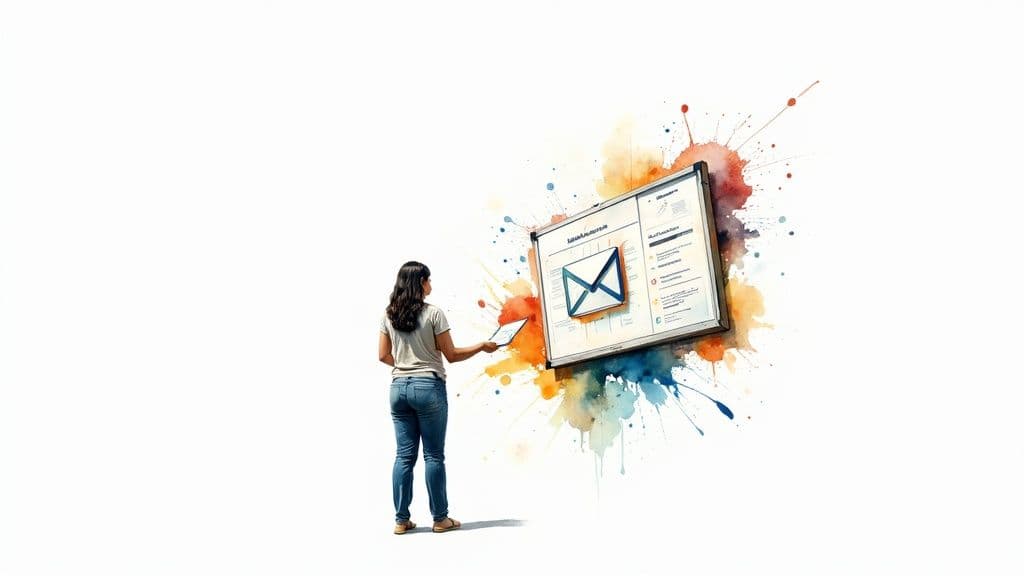 A seamless workflow diagram showing an email icon feeding into a project management board with tasks and timelines.