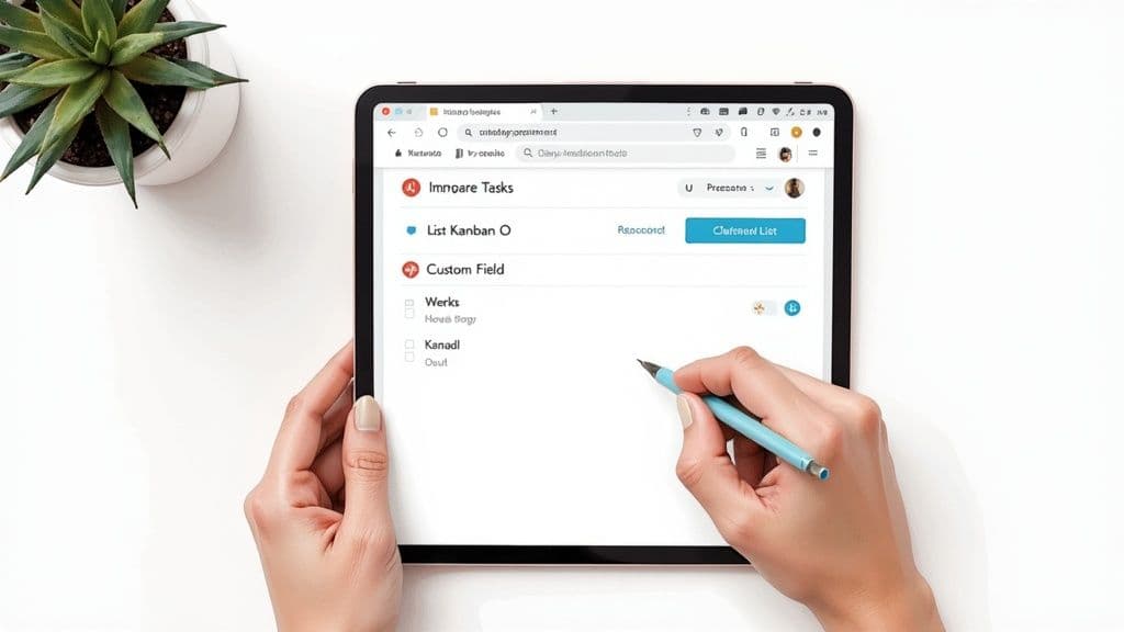 A visual representation of a Kanban board with tasks organized into different stages of progress.
