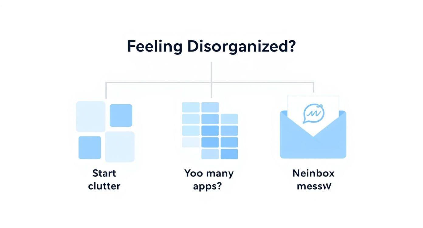 Infographic about how to keep organized at work