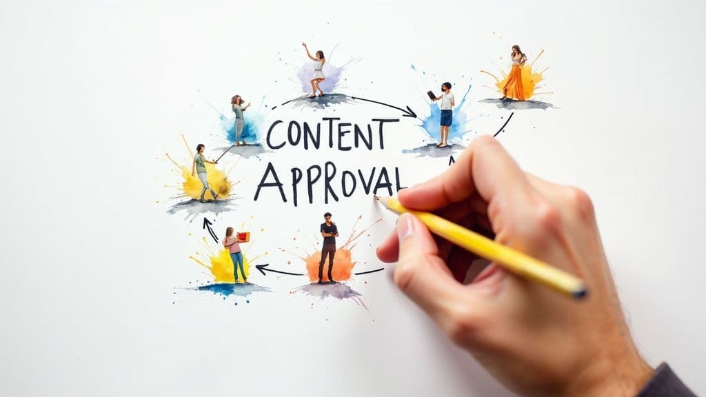 A person blueprinting a workflow on a whiteboard