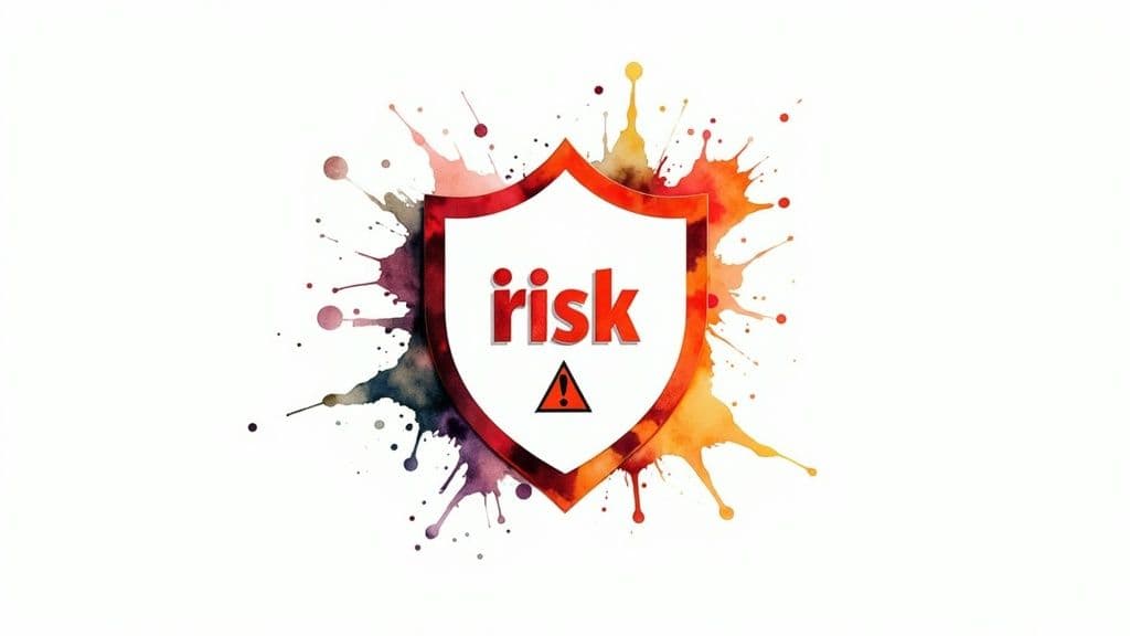 A person using sticky notes on a glass wall to brainstorm and identify potential project risks.