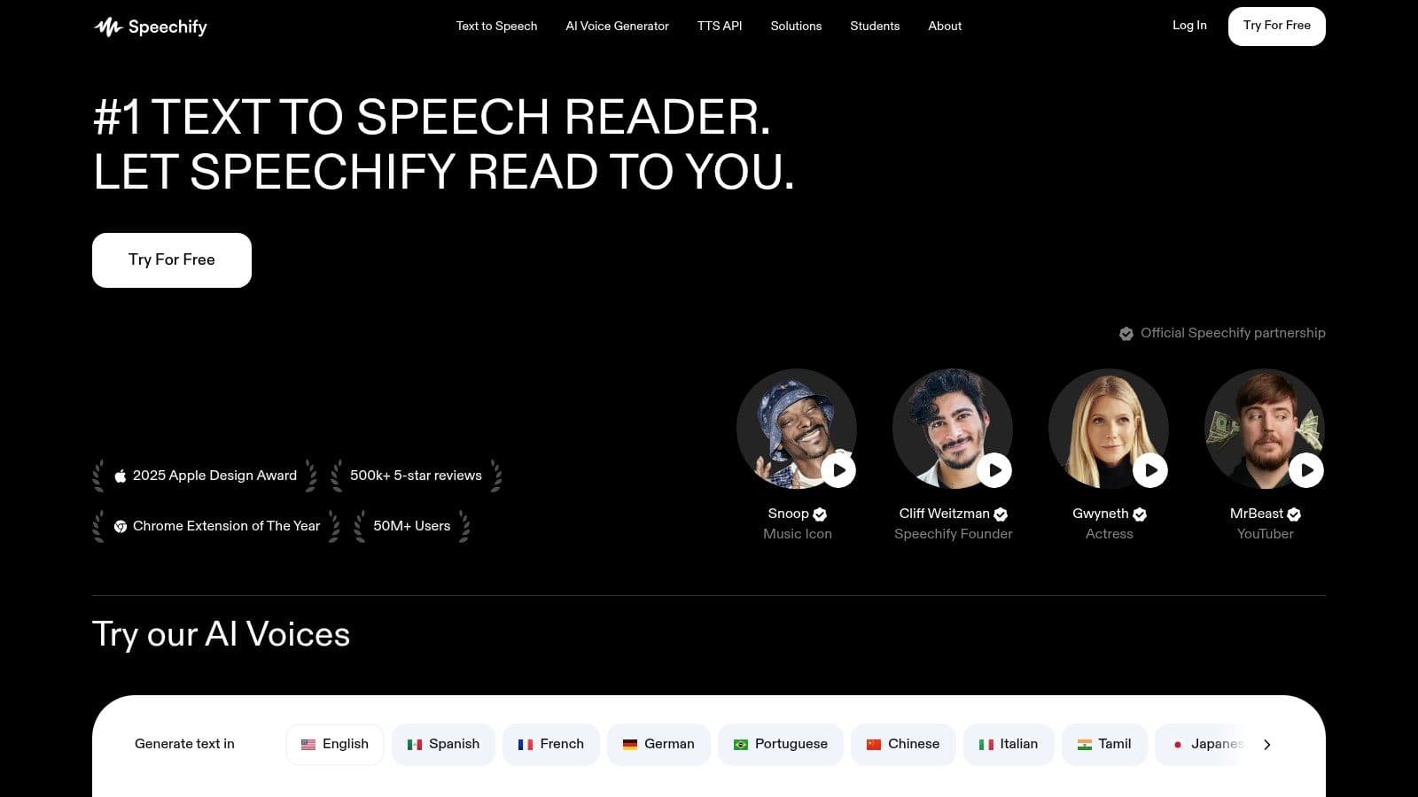 2. Speechify: Turning Reading into Listening for Enhanced Focus