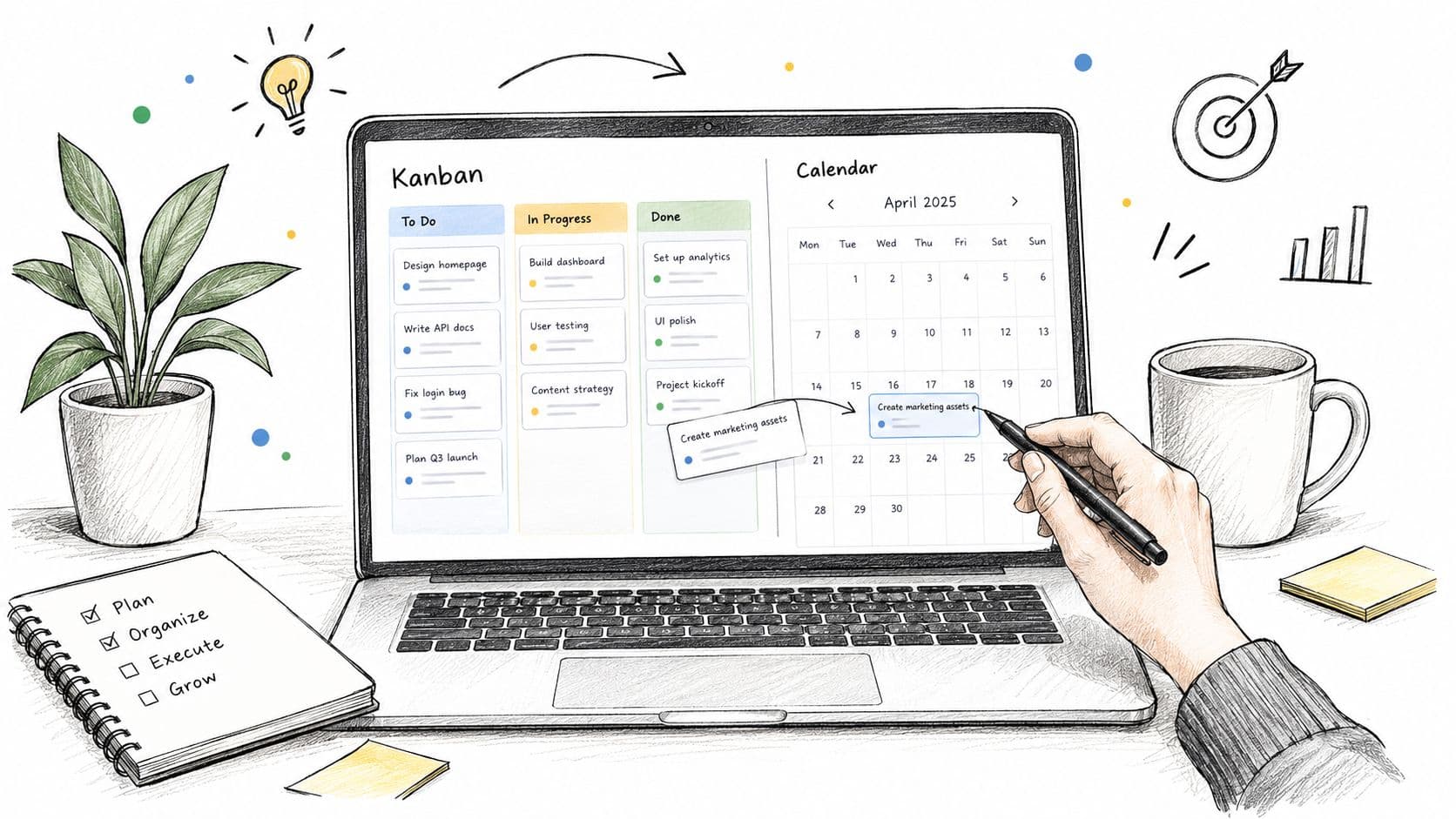 Screenshot from https://fluidwave.com/app/boards/visual-task-management/demo