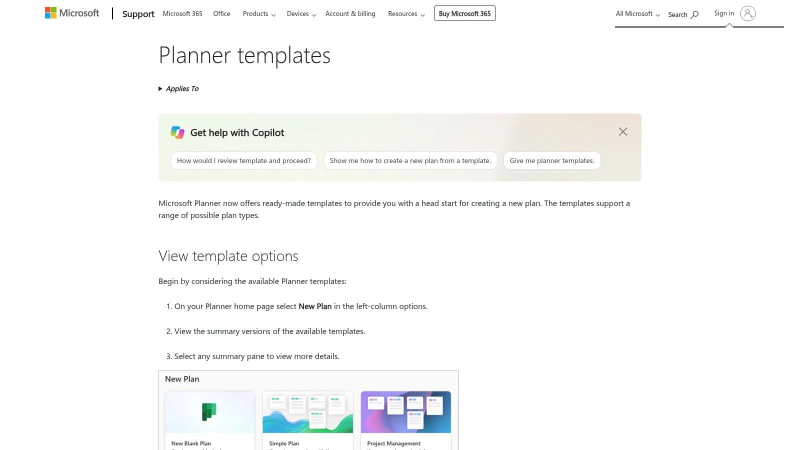 Microsoft Planner Plan Templates