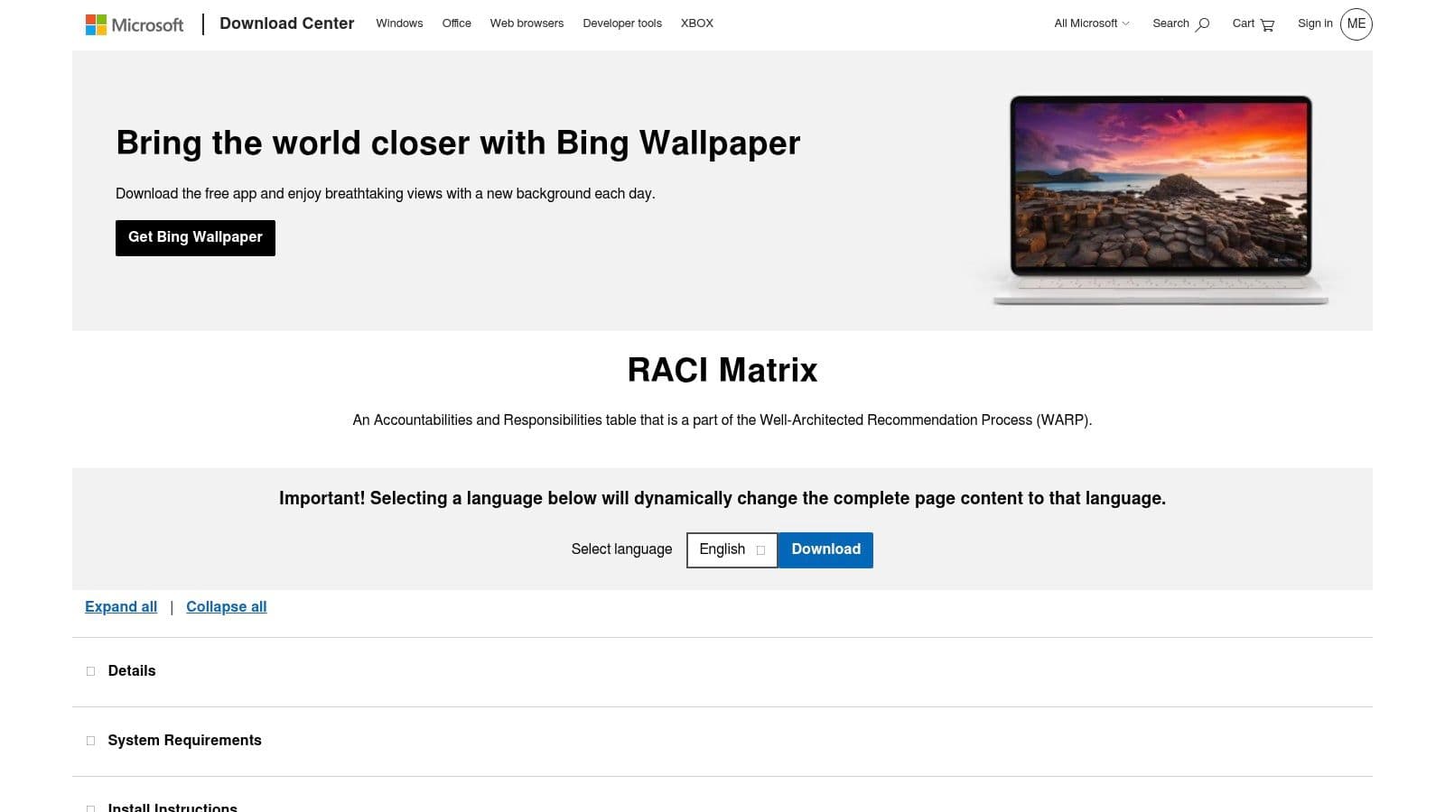 Microsoft Download Center RACI Templates